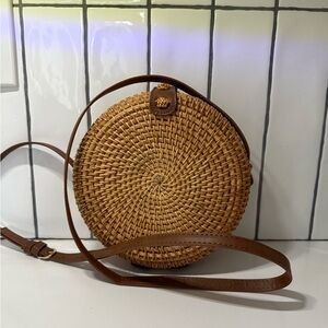 Boho ASOS Woven straw Brown Crossbody Bag